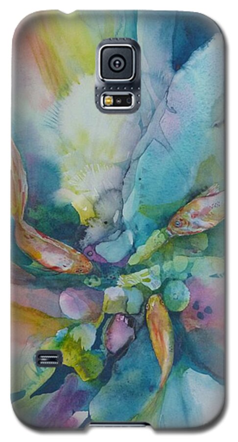 Fish Galaxy S5 Case featuring the painting Fish Tales by Donna Acheson-Juillet