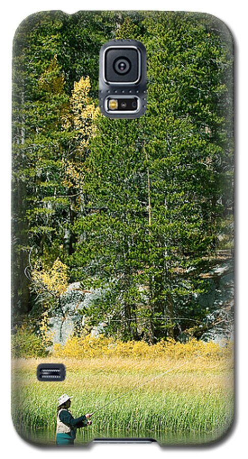 Fisherwoman Galaxy S5 Case featuring the photograph Fisherwoman - Eastern Sierra California by Ram Vasudev
