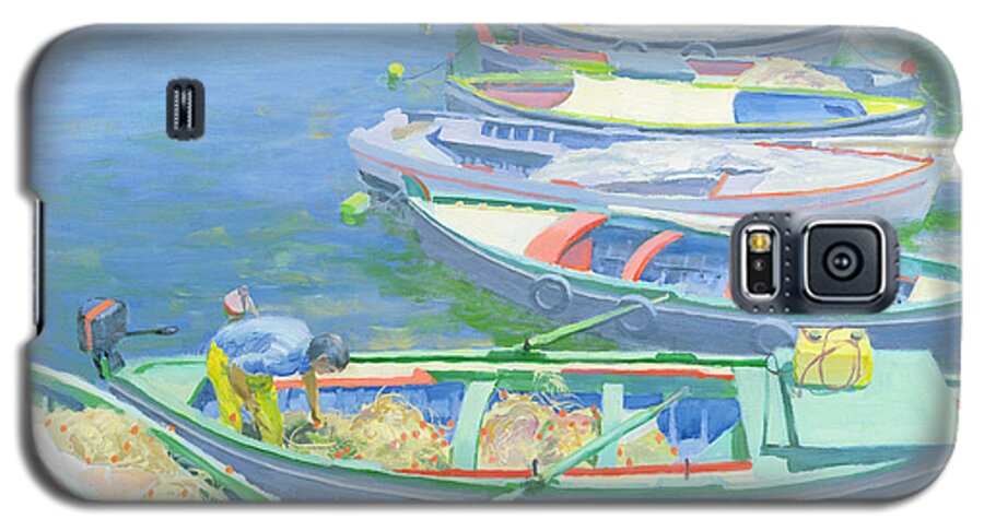 Rowing Boats Galaxy S5 Case featuring the painting Fishing Boats by William Ireland