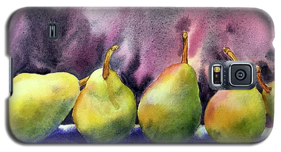 Pears Galaxy S5 Case featuring the painting Five Pears by Hilda Vandergriff