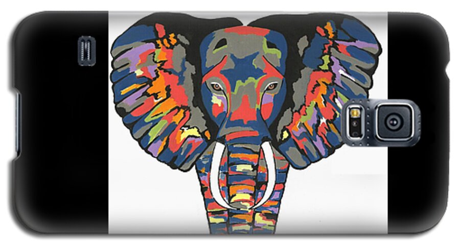 Animals Galaxy S5 Case featuring the painting Flashy Elephant by Kathleen Sartoris