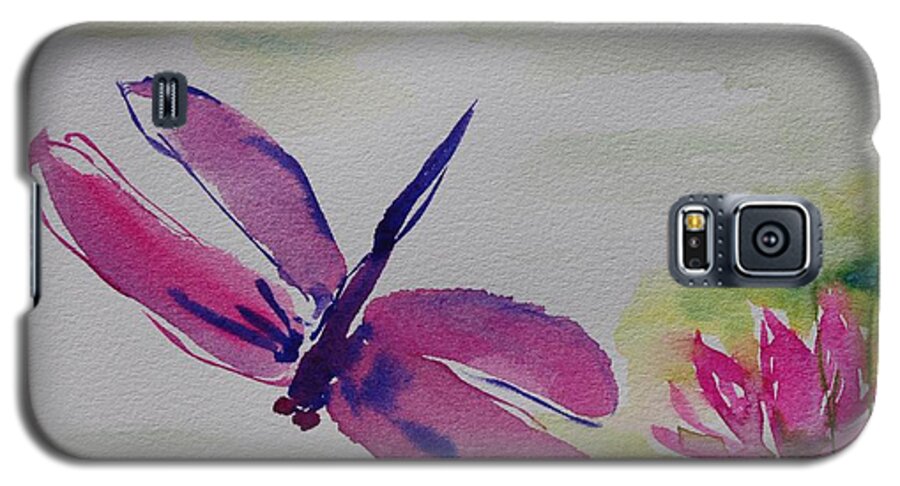 Zen Galaxy S5 Case featuring the painting Float like a Dragonfly by Tara Moorman
