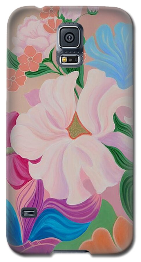 Floral Galaxy S5 Case featuring the painting Floral Symphony by Irene Hurdle
