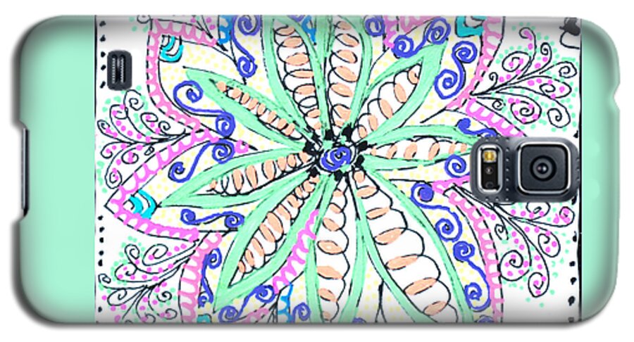 Caregiver Galaxy S5 Case featuring the drawing Flower Power by Carole Brecht