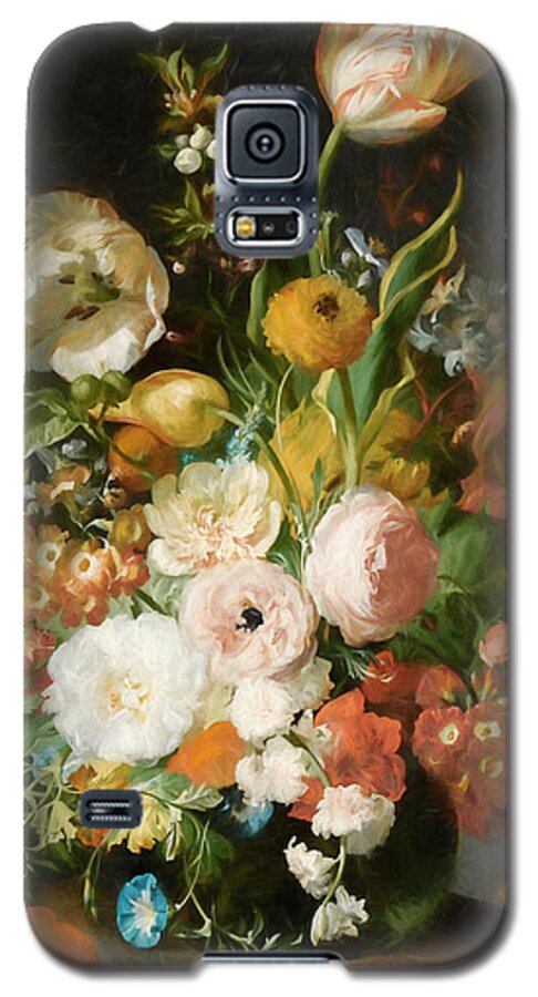 Still Life Galaxy S5 Case featuring the painting Flowers in a Glass Vase 2 by Rachel Ruysch