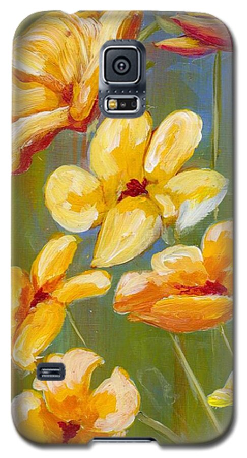 Flower Galaxy S5 Case featuring the painting Flowers by Patricia Cleasby