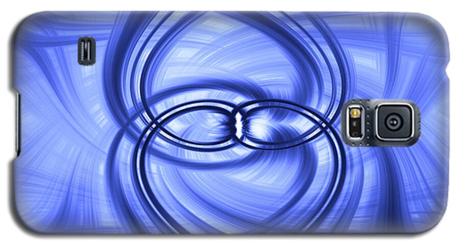 Blue Galaxy S5 Case featuring the digital art Fluid Blue by Carolyn Marshall