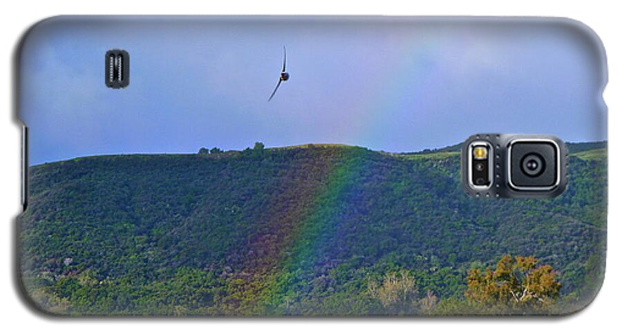 Rainbow Galaxy S5 Case featuring the photograph Fly Over The Rainbow by Diana Hatcher