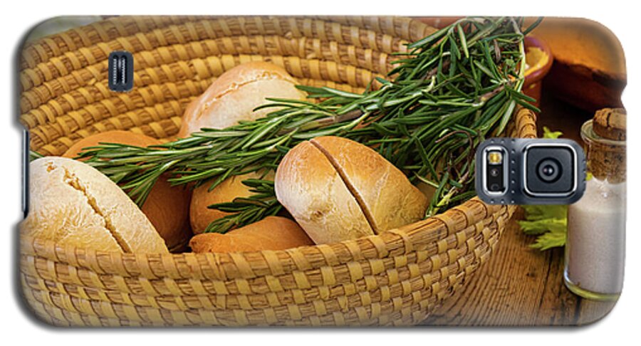 Chef Art Galaxy S5 Case featuring the photograph Food - Bread - Rolls and Rosemary by Mike Savad