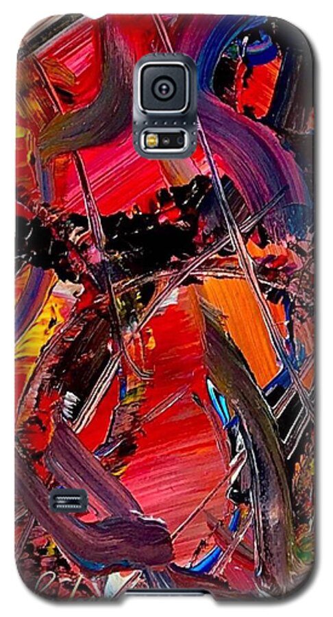 Fire Fighters Abstract Galaxy S5 Case featuring the painting For the love of first responders by Neal Barbosa