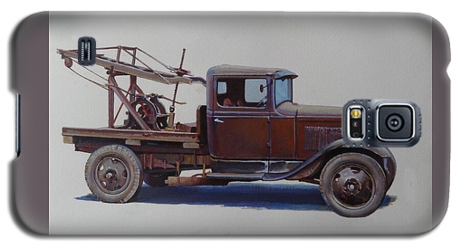 Ford Galaxy S5 Case featuring the painting Ford A type wrecker. by Mike Jeffries
