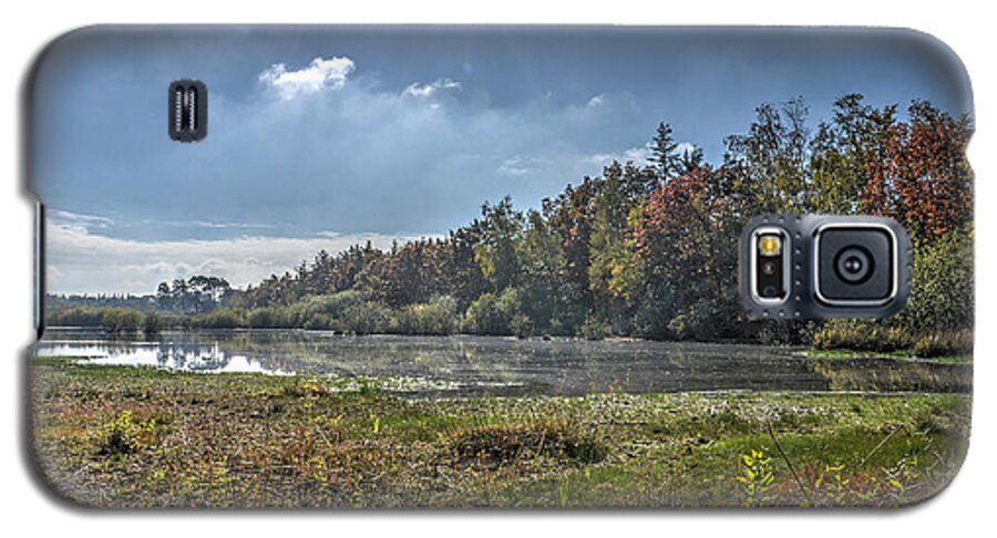 Forest Galaxy S5 Case featuring the photograph Forest Lake in Autumn by Frans Blok