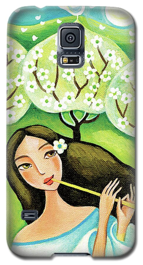 Forest Woman Galaxy S5 Case featuring the painting Forest Melody by Eva Campbell