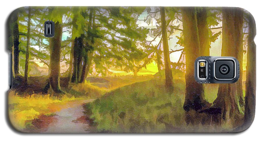 Nature Galaxy S5 Case featuring the digital art Forest Path by Jean OKeeffe Macro Abundance Art
