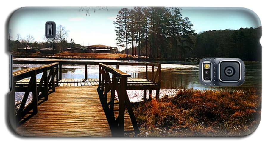 Boardwalk Galaxy S5 Case featuring the photograph Fort Yargo Boardwalk by Cat Rondeau