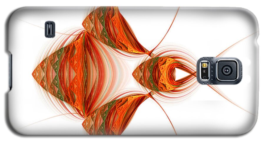 Fractal Galaxy S5 Case featuring the digital art Four Fractal Fishies by Richard Ortolano
