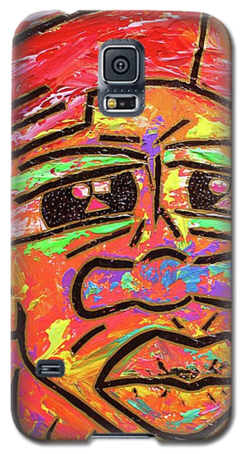 Acrylic Galaxy S5 Case featuring the painting Freddy Freeloader Freeloading by Odalo Wasikhongo
