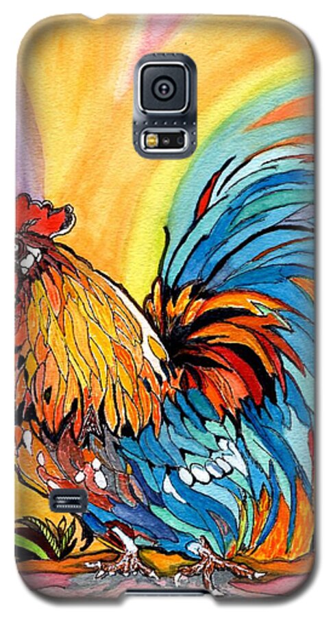 Bright Roster Galaxy S5 Case featuring the painting Free And Happy Roster by Connie Valasco