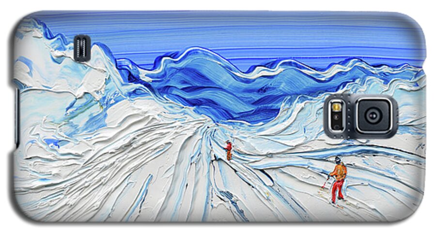Les Arcs Galaxy S5 Case featuring the painting Fresh Tracks by Pete Caswell