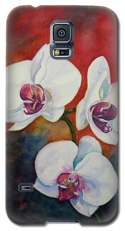  White Orchids Galaxy S5 Case featuring the painting Friends by Anna Ruzsan