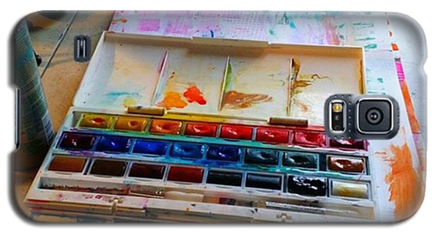 Paintedpages Galaxy S5 Case featuring the photograph From #palette To #paper ..adding Some by Robin Mead