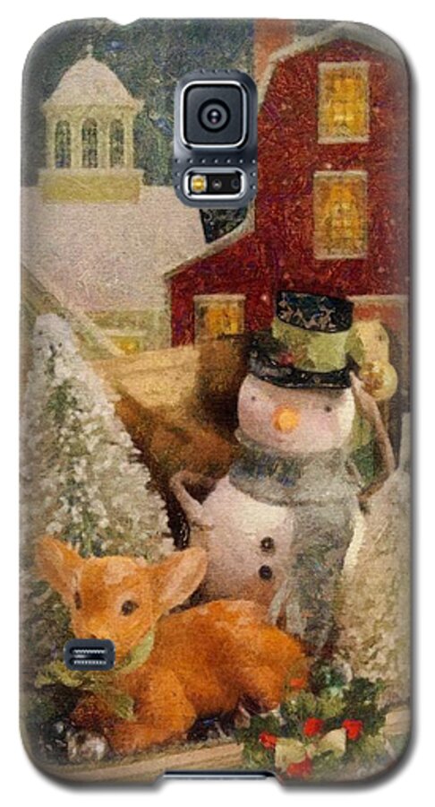 Frosty The Snowman Galaxy S5 Case featuring the painting Frosty the Snowman by Mo T