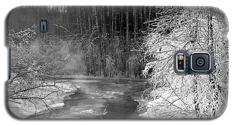 Creek Galaxy S5 Case featuring the photograph Frozen Creek in Woods by Kimberly Blom-Roemer