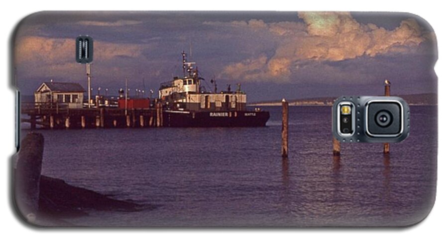 Port Townsend Washington Waterfront Tugboat Galaxy S5 Case featuring the photograph Fuel Dock, Port Townsend by Laurie Stewart