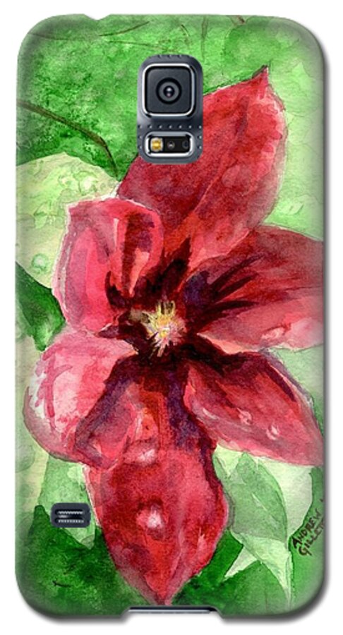 Flower Galaxy S5 Case featuring the painting Full Bloom by Andrew Gillette