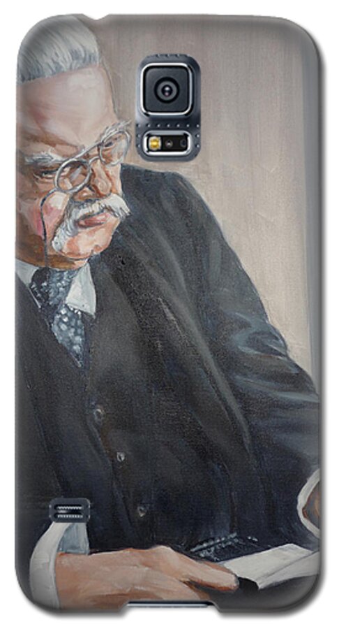 Chesterton Author Catholic Galaxy S5 Case featuring the painting G K Chesterton by Bryan Bustard