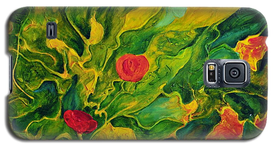 Garden Galaxy S5 Case featuring the painting Garden Series by Teresa Wegrzyn