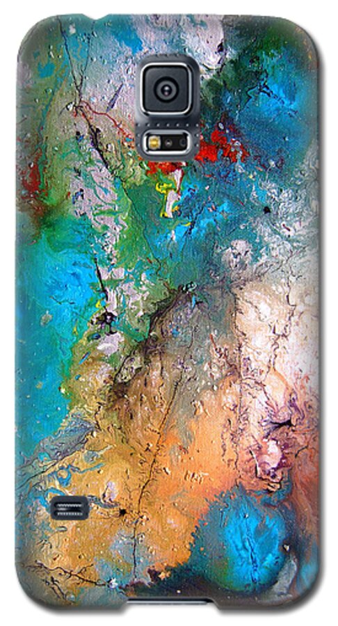 Abstract Galaxy S5 Case featuring the painting Gathering by Pearlie Taylor