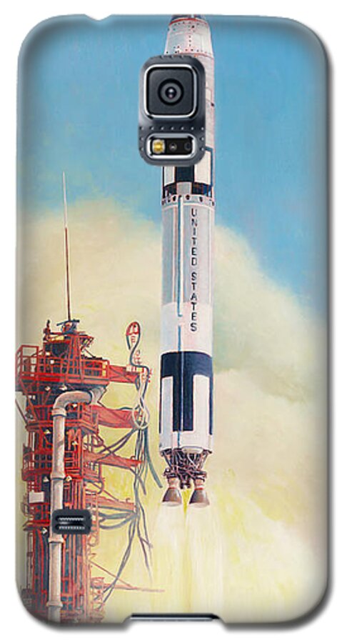 Aerospace Galaxy S5 Case featuring the painting Gemini-Titan Launch by Douglas Castleman