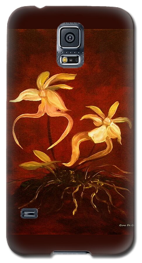 Ghost Galaxy S5 Case featuring the painting Ghost Orchids by Gina De Gorna