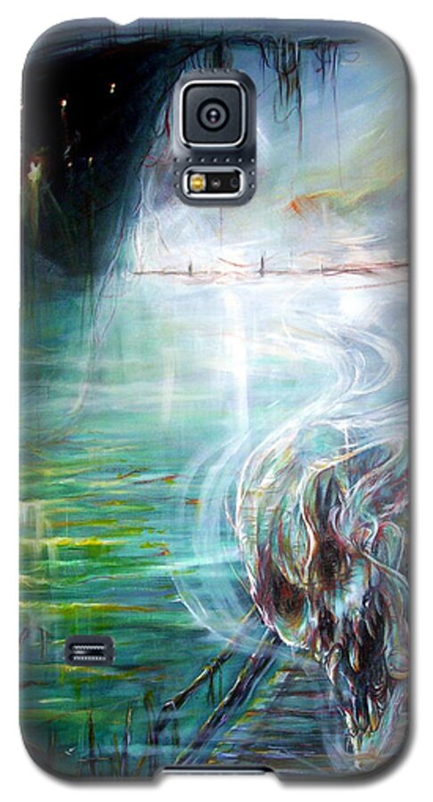 Skeleton Galaxy S5 Case featuring the painting Ghost Ship 2 by Heather Calderon