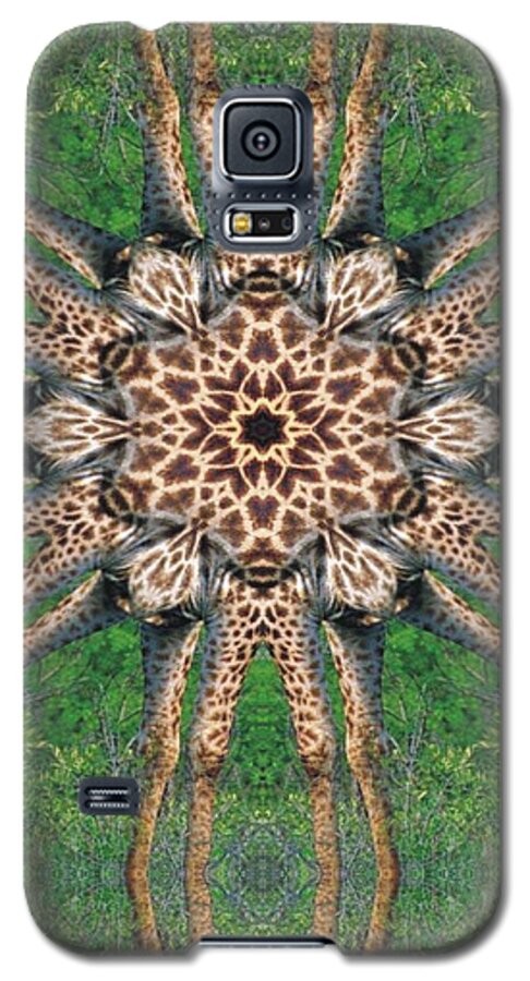 Digital Galaxy S5 Case featuring the digital art Giraffe Mandala II by Maria Watt