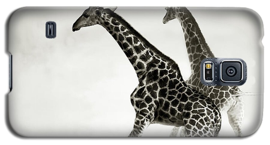 Giraffe Galaxy S5 Case featuring the photograph Giraffes fleeing by Johan Swanepoel