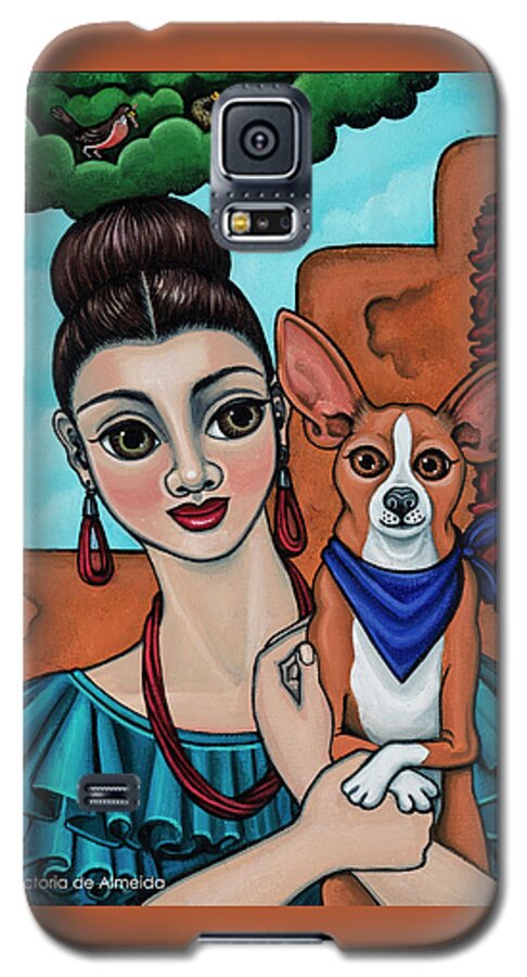 Chihuahua Art Galaxy S5 Case featuring the painting Girl Holding Chihuahua Art Dog Painting by Victoria De Almeida