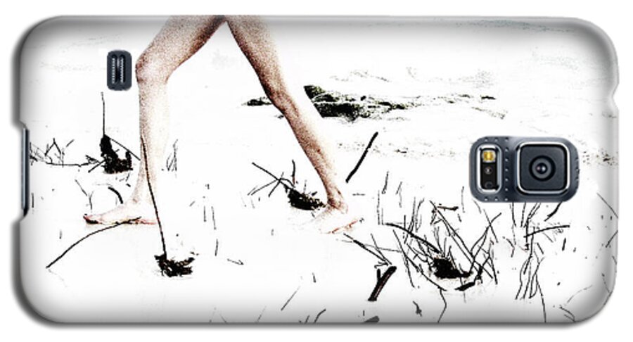 Beach Galaxy S5 Case featuring the photograph Girl Walking on Beach by David Chasey