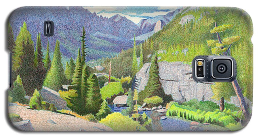Glacier Galaxy S5 Case featuring the drawing Glacier Gorge by Dan Miller