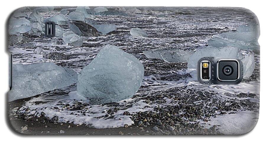 Glacial Lagoon Galaxy S5 Case featuring the tapestry - textile Glacier Ice 3 by Kathy Adams Clark