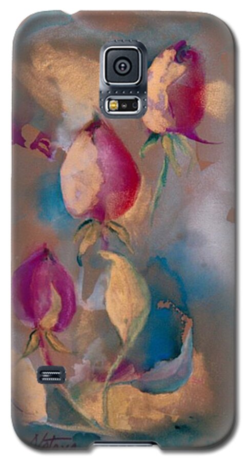 Nature Galaxy S5 Case featuring the painting Glowing Buds by Nataya Crow