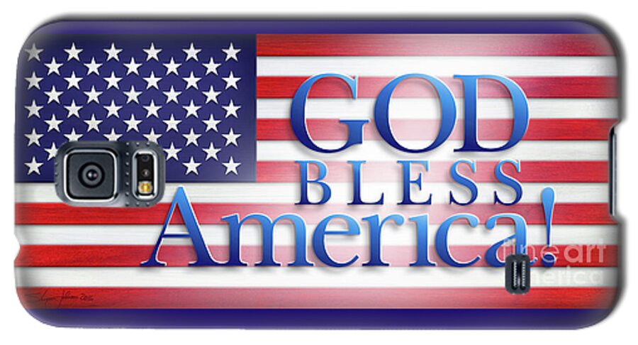 God Bless America Galaxy S5 Case featuring the mixed media God Bless America by Shevon Johnson