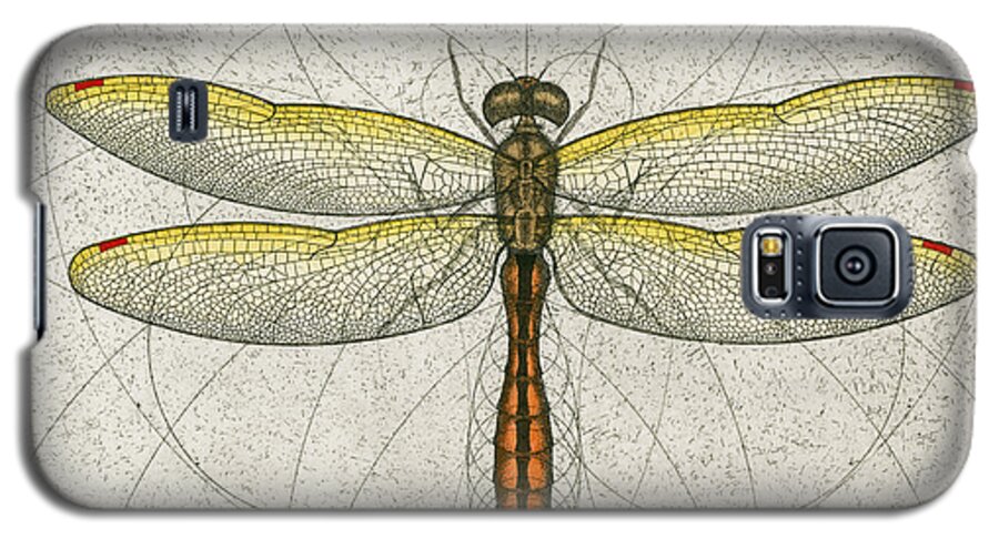Golden Galaxy S5 Case featuring the painting Golden Winged Skimmer by Charles Harden