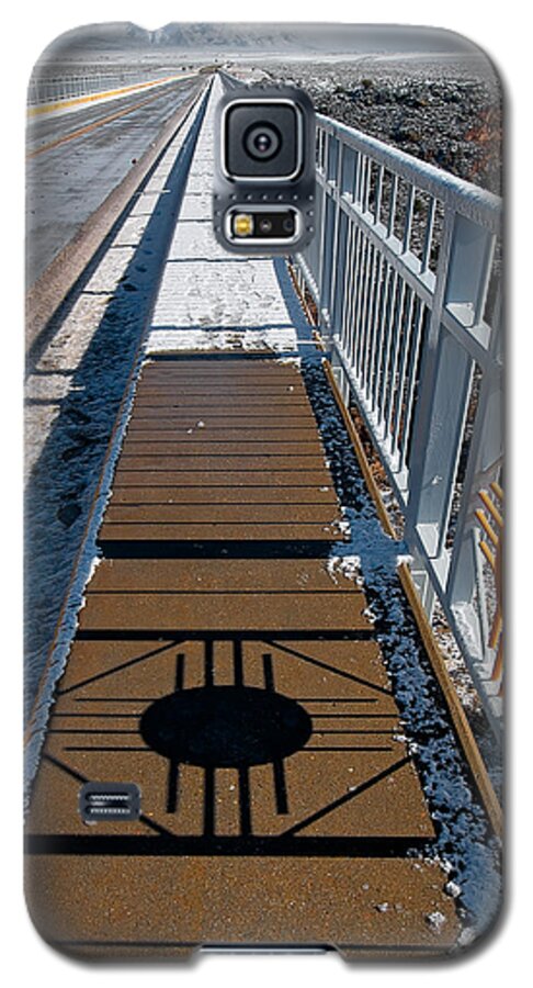 Rio Grande Gorge Bridge Galaxy S5 Case featuring the photograph Gorge Bridge Zia Symbol by Britt Runyon