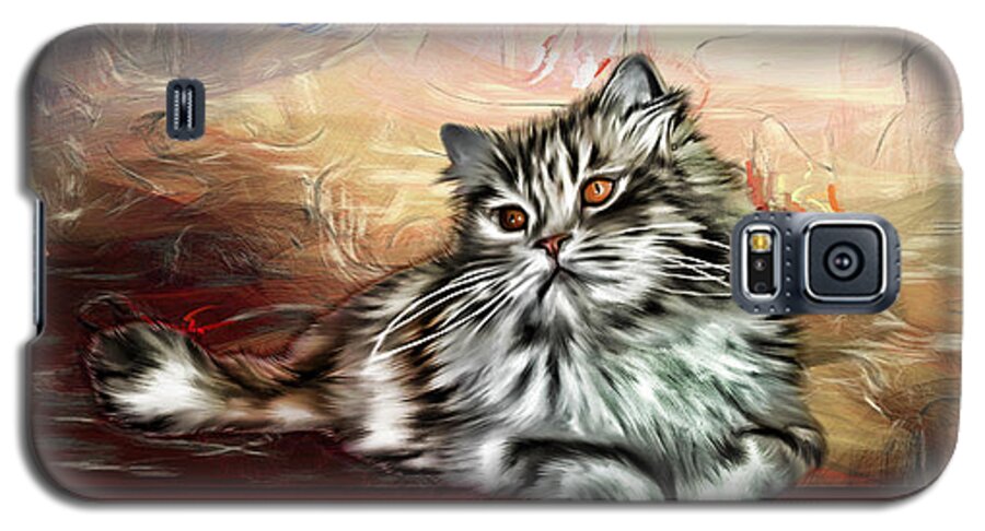 Kitten Galaxy S5 Case featuring the painting Grafitti Kitty by Tyler Robbins