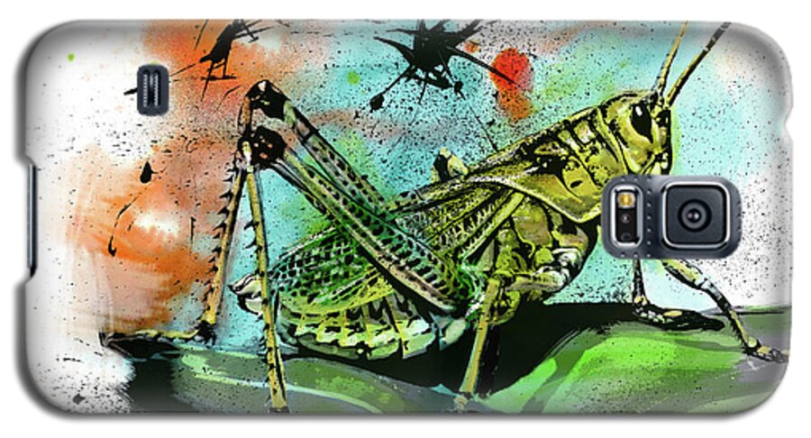 Insect Galaxy S5 Case featuring the drawing Grasshopper by John Dyess