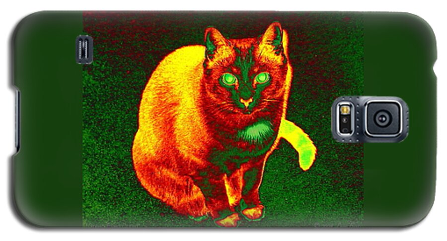 Cat Galaxy S5 Case featuring the photograph Green Eyed Cupid by Larry Beat