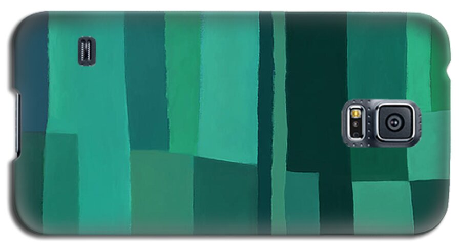 Green Stripes Galaxy S5 Case featuring the digital art Green stripes 1 by Elena Nosyreva