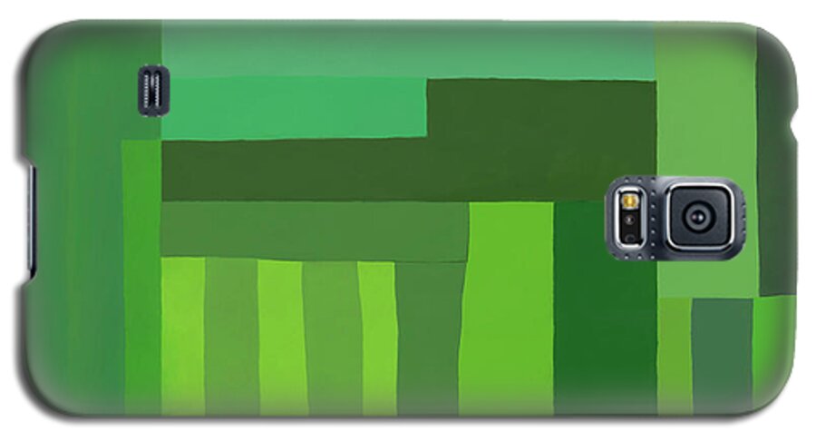 Green Stripes Galaxy S5 Case featuring the digital art Green Stripes 3 by Elena Nosyreva
